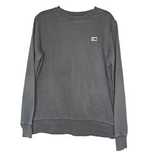 The North Face Men's Medium Solid Gray Crew Neck Sweatshirt Pullover Cotton